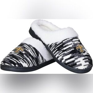 FOCO NFL New Orleans Saints Sherpa Lined Colorblend Cup Sole Cozy Slippers